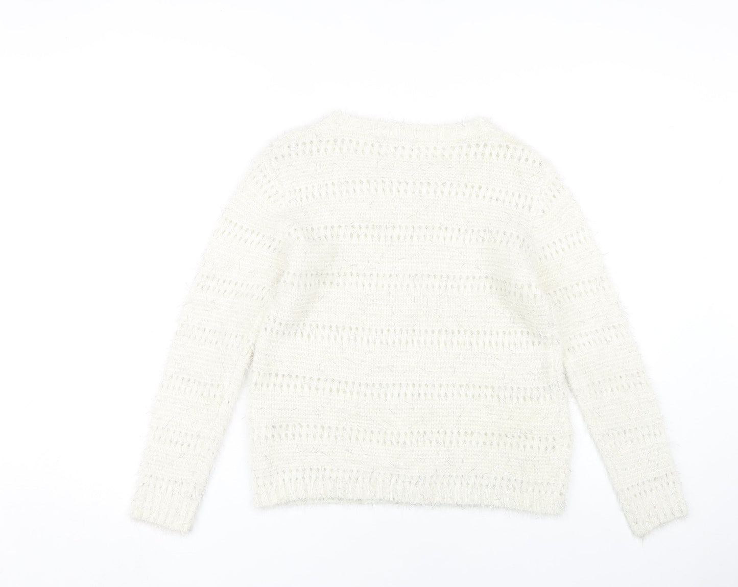 Womens UK Size S Quiz White Pullover Jumper