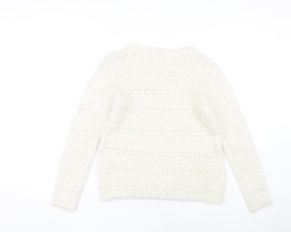 Womens UK Size S Quiz White Pullover Jumper