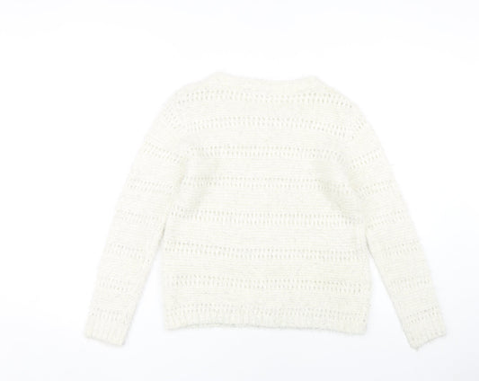 Womens UK Size S Quiz White Pullover Jumper
