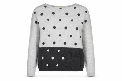 Benedetta B Women's Grey Polka Dot Jumper Size S