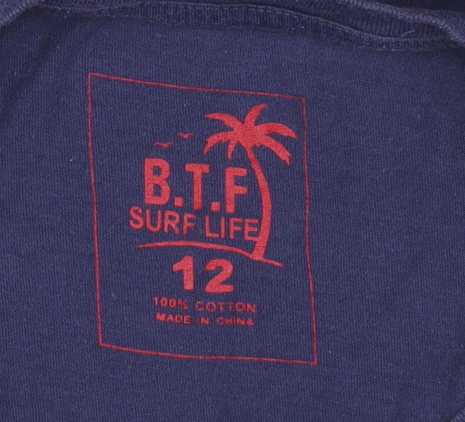 B.T.F Surf Life Women's Blue T-Shirt Size 12