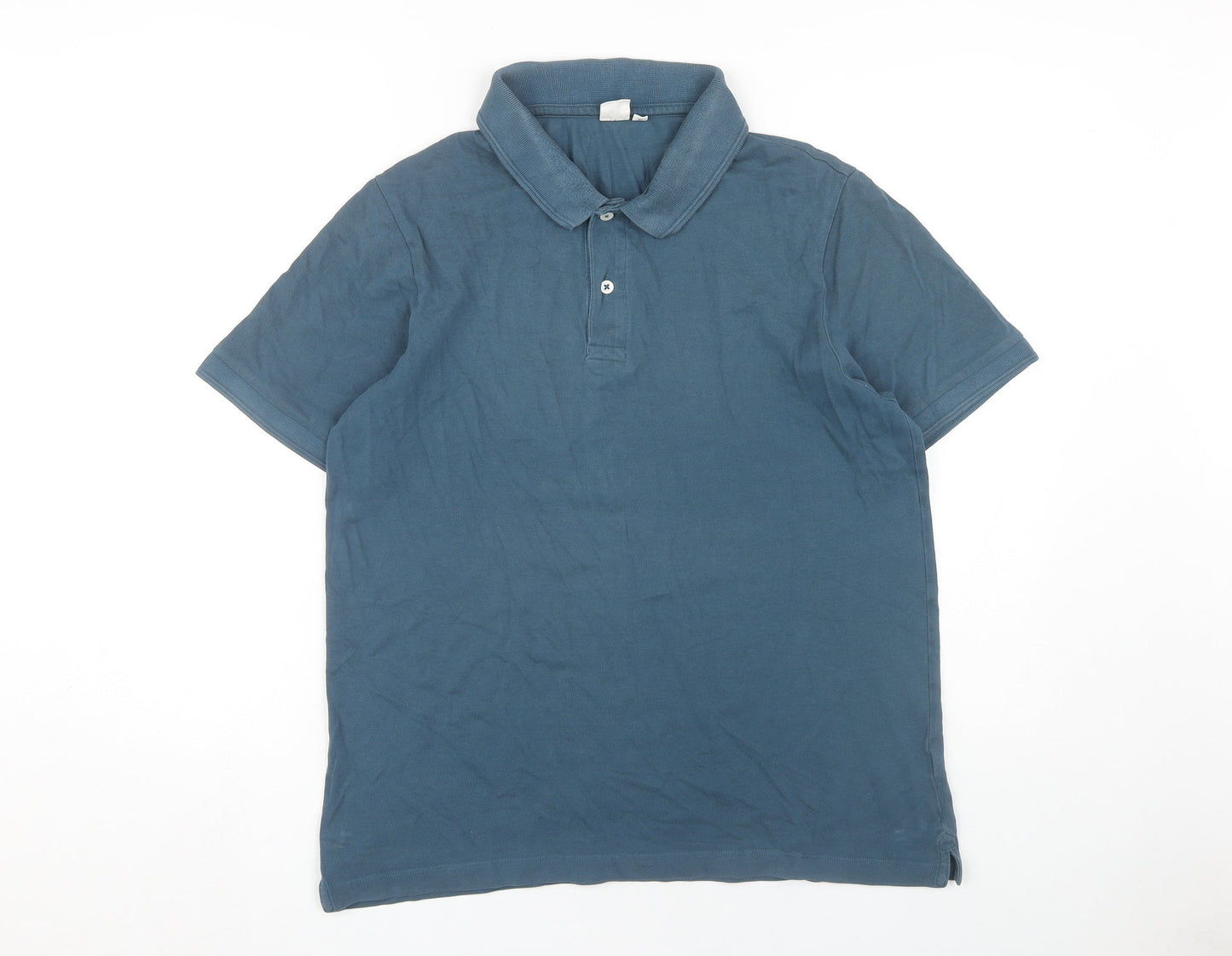 John Lewis Men's Blue Polo Shirt, Medium, Short Sleeve