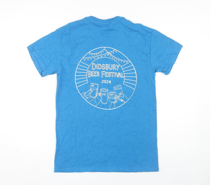 Men's Blue Beer Festival T-Shirt, Size S, Graphic Print