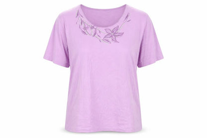 Womens UK Size L Damart Purple Basic T-Shirt