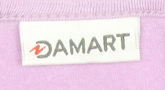 Damart Women's Purple Embroidered T-Shirt Size L