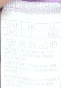 Damart Women's Purple Embroidered T-Shirt Size L