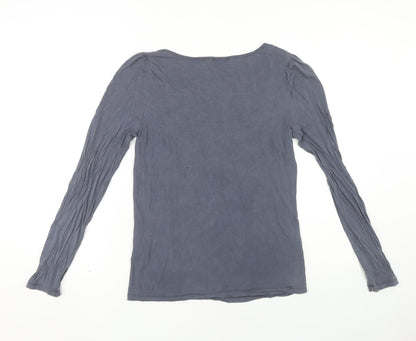 Soaked in Luxury Women's Grey V-Neck Long Sleeve Top