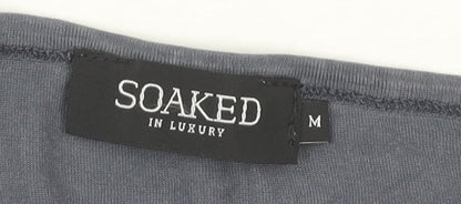 Soaked in Luxury Women's Grey V-Neck Long Sleeve Top