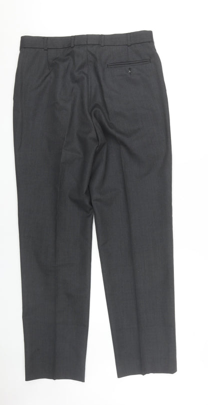 Burton Men's Black Pleated Trousers, Size 36 Long