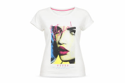 Womens UK Size M GUESS White Basic T-Shirt