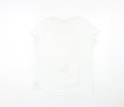 Womens UK Size M GUESS White Basic T-Shirt