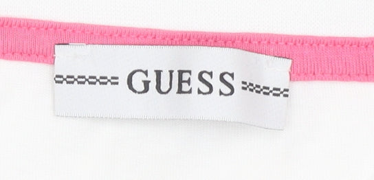 Womens UK Size M GUESS White Basic T-Shirt