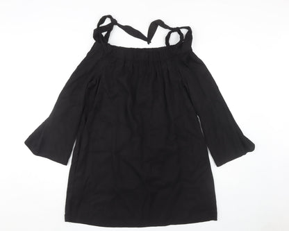 Zara Basic Women's Black Off Shoulder Dress M