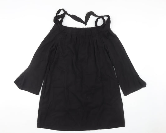Zara Basic Women's Black Off Shoulder Dress M