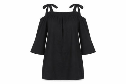 Zara Basic Women's Black Off Shoulder Dress M