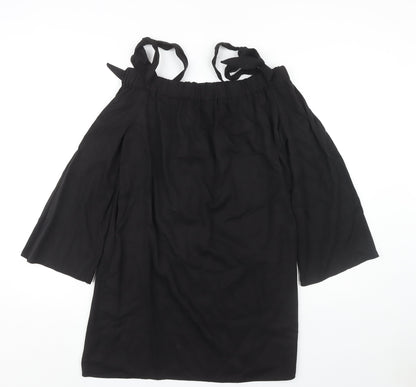 Zara Basic Women's Black Off Shoulder Dress M