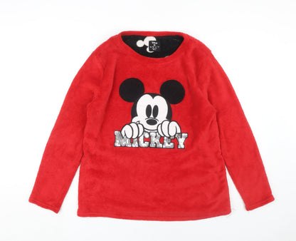 Disney Mickey Women's Red Fleece Top Size 12-14