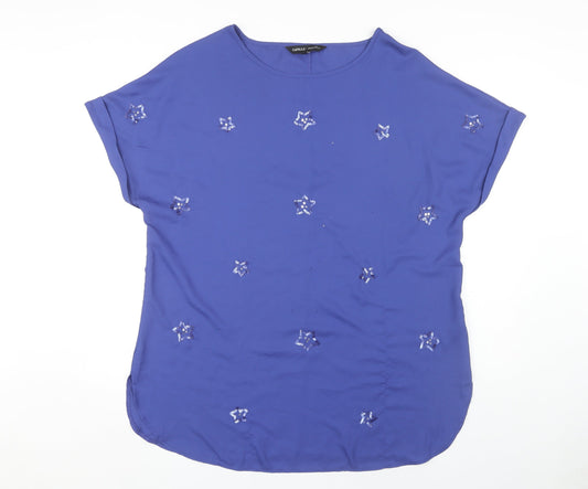 Capsule Women's Blue Sequin Blouse Size 16