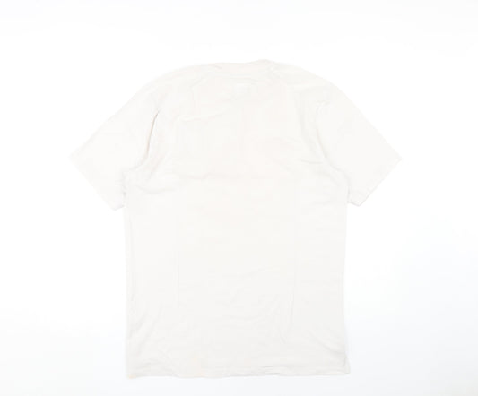 Umbro England White Sports T-Shirt Men L 1/2 Zip