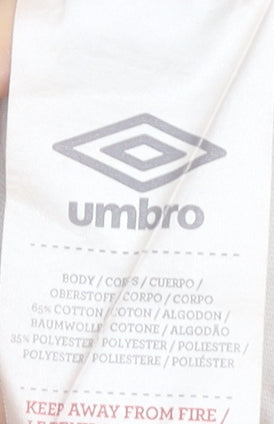 Umbro England White Sports T-Shirt Men L 1/2 Zip