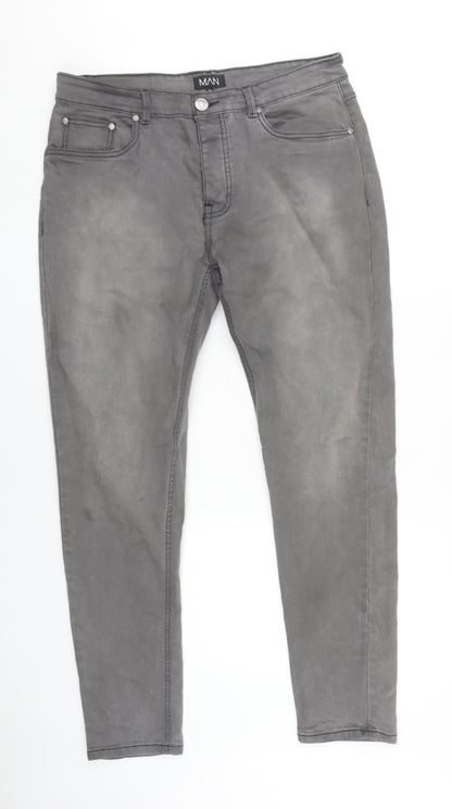 boohooMAN Men's Grey Skinny Jeans Size 36