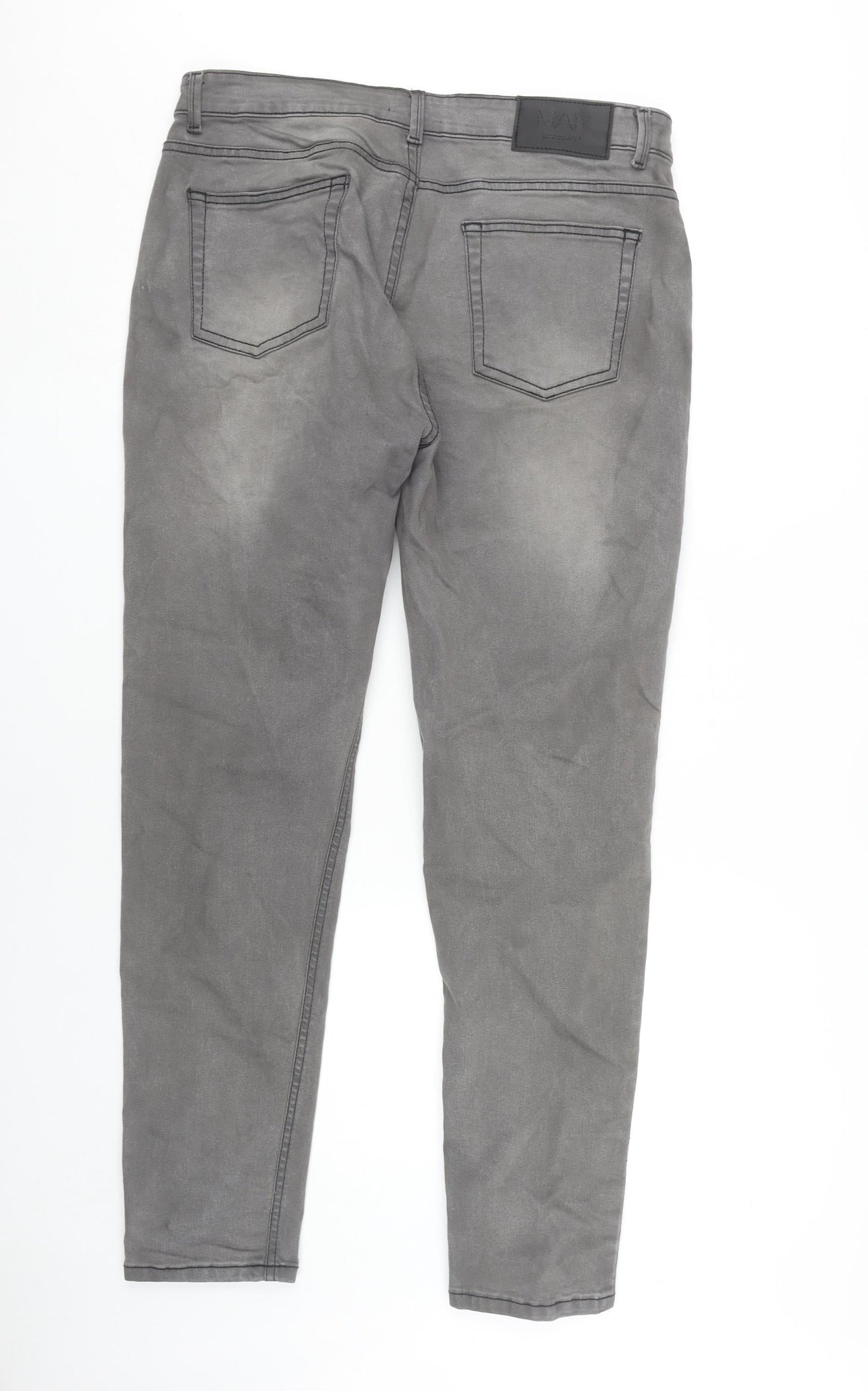 boohooMAN Men's Grey Skinny Jeans Size 36