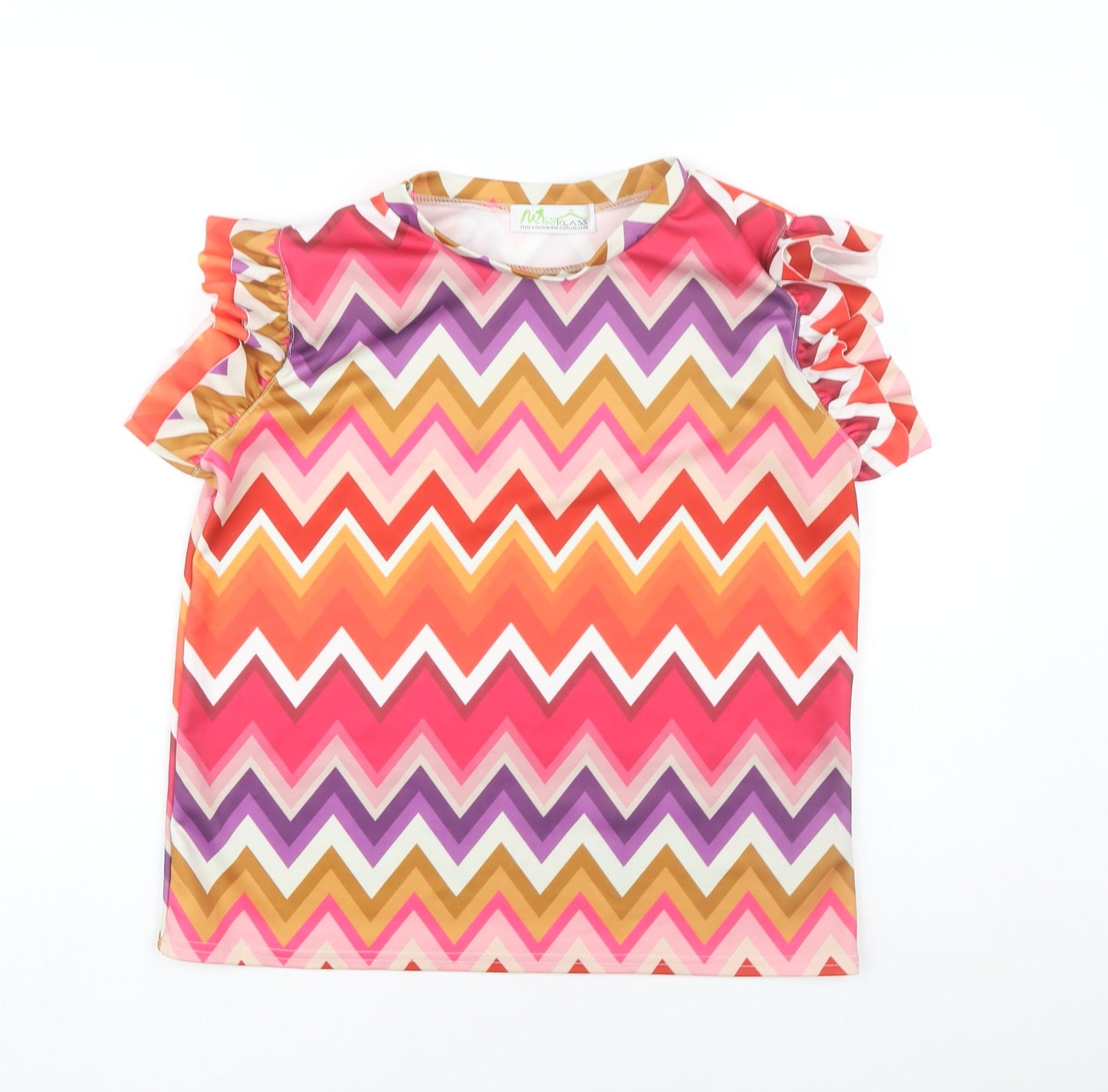 Miss Klass Women's Multicoloured Geometric T-Shirt M