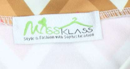 Miss Klass Women's Multicoloured Geometric T-Shirt M