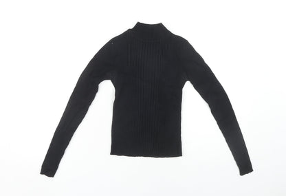 Womens UK Size S Pull&Bear Black Basic Blouse