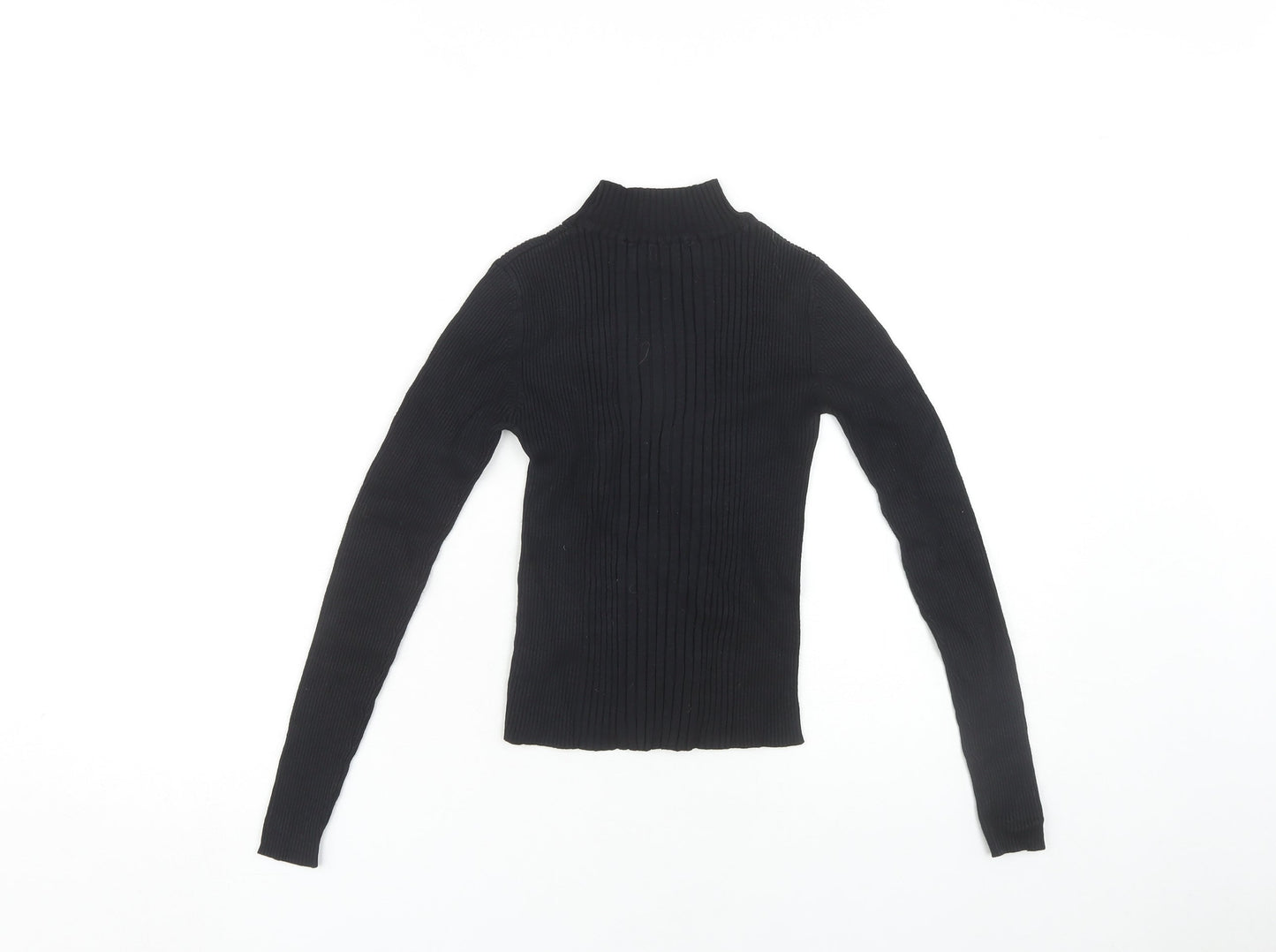 Womens UK Size S Pull&Bear Black Basic Blouse