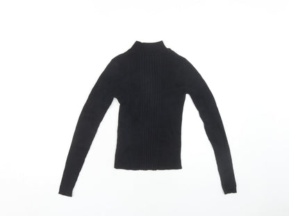 Womens UK Size S Pull&Bear Black Basic Blouse