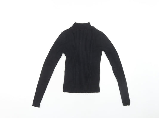 Womens UK Size S Pull&Bear Black Basic Blouse
