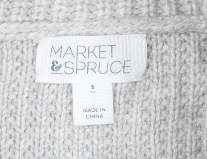 Market & Spruce Women’s Grey High Neck Jumper, Small