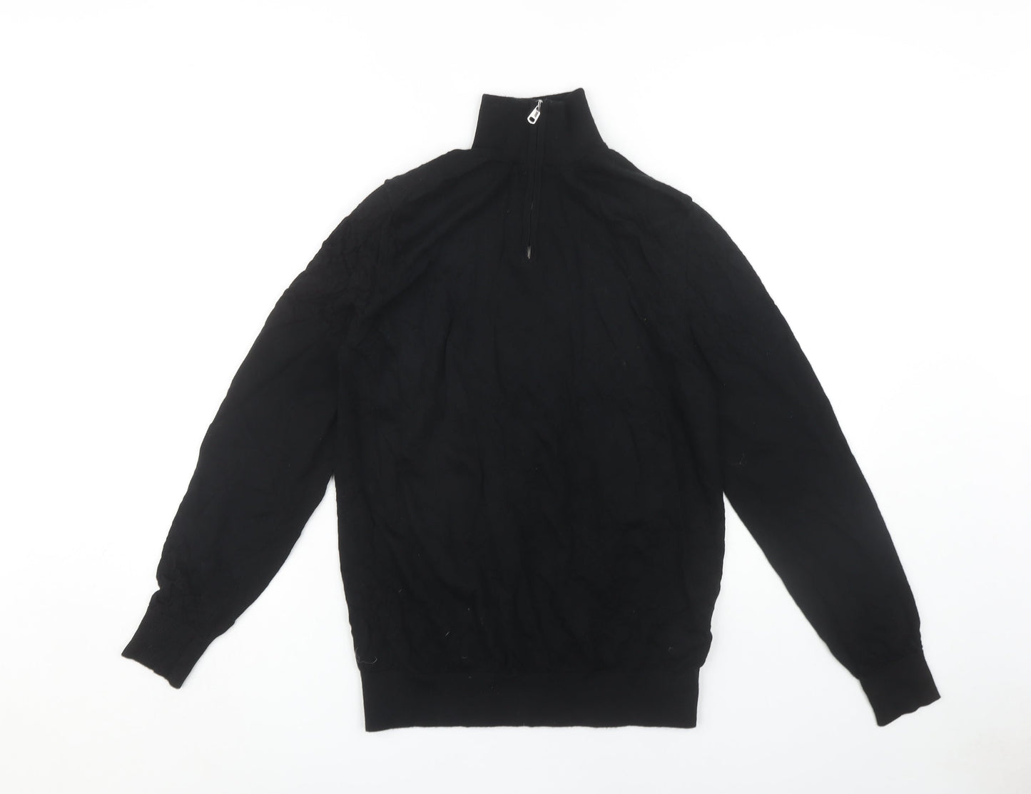 Marks and Spencer Men’s Black Medium Full Zip Wool Jumper