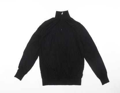 Marks and Spencer Men’s Black Medium Full Zip Wool Jumper