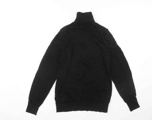 Marks and Spencer Men’s Black Medium Full Zip Wool Jumper