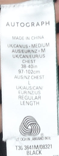 Marks and Spencer Men’s Black Medium Full Zip Wool Jumper