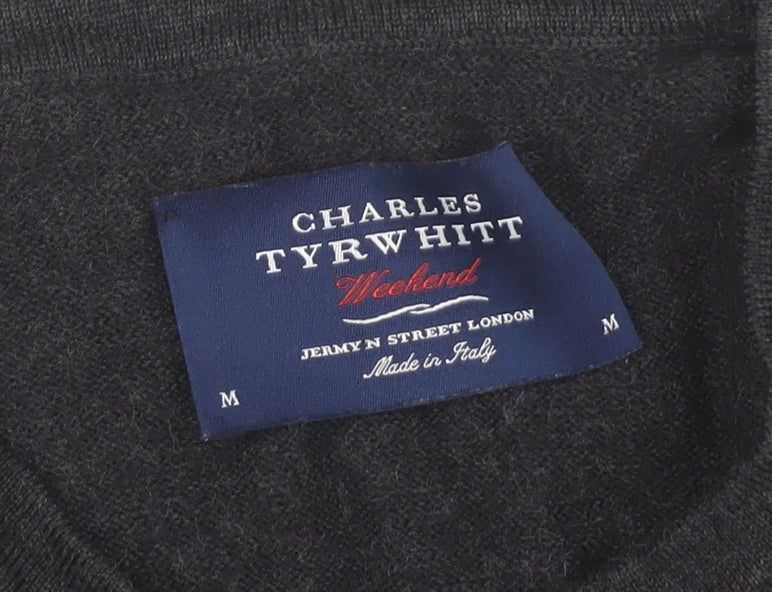 Charles Tyrwhitt Men's Black Wool Pullover Jumper M