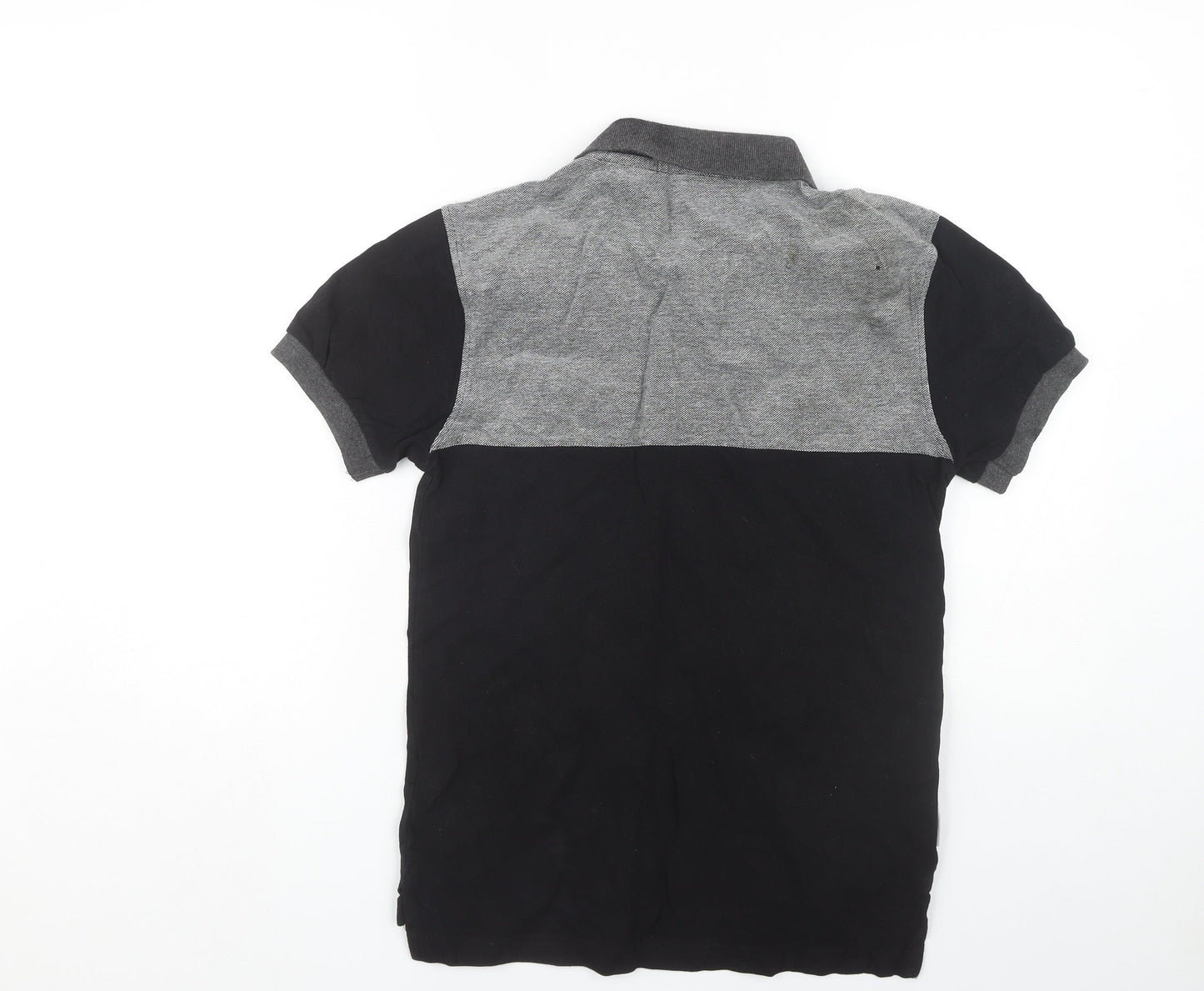 Voi Jeans Men's Black & Grey Colourblock Polo M