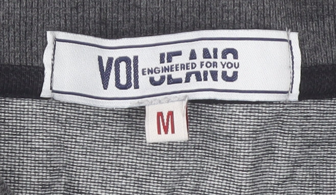 Voi Jeans Men's Black & Grey Colourblock Polo M