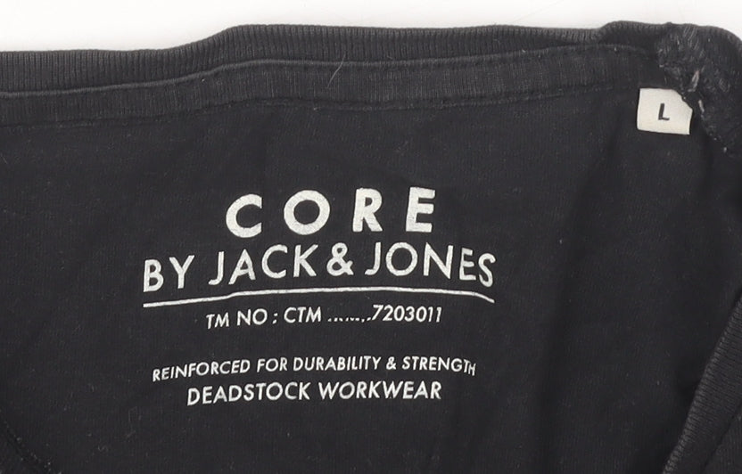 Mens UK Size L JACK & JONES Black  T-Shirt