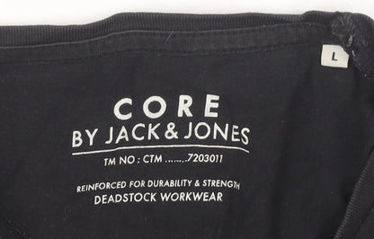 Mens UK Size L JACK & JONES Black  T-Shirt