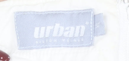Urban Women’s White XL Skirt, Cotton, Zip Closure