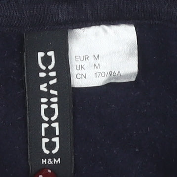 H&M Unisex Adults Black Hoodie M Urban Text Pattern