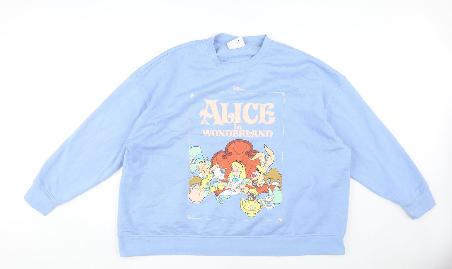 Womens UK Size 2XL Disney Blue Pullover Sweatshirt