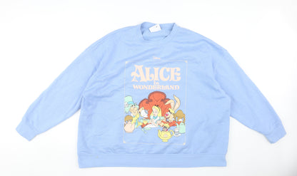 Womens UK Size 2XL Disney Blue Pullover Sweatshirt