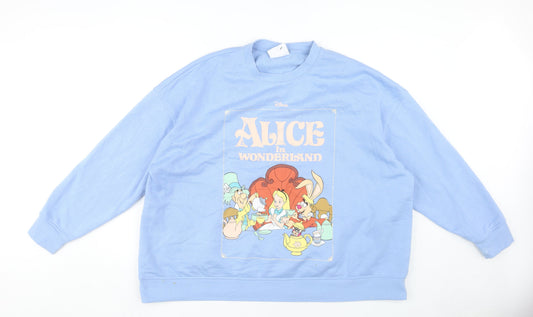 Womens UK Size 2XL Disney Blue Pullover Sweatshirt