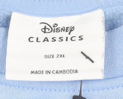 Womens UK Size 2XL Disney Blue Pullover Sweatshirt