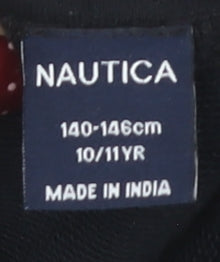 Nautica Girls Black Hoodie Pullover Love Embroidered Size 10-11