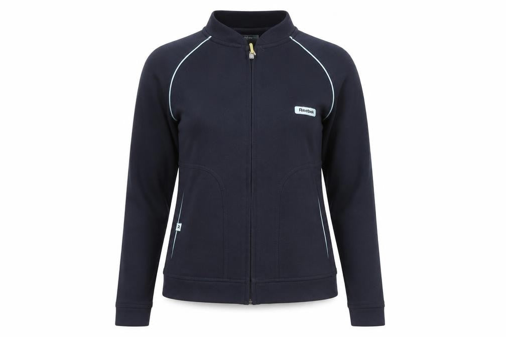 Womens UK Size M Reebok Black Full Zip Sweatshirt